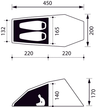 Bedouin 2 LW Tent, Calliste green